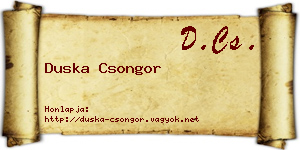 Duska Csongor névjegykártya
