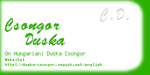 csongor duska business card